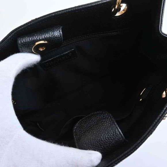 Chanel Caviar Skin Matelasse Here Mark Chain Tote Bag Black - Picture 5 of 8